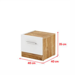 Прикроватный шкафчик Selsey Montroy левый, белый/коричневый цена и информация | Прикроватные тумбочки | pigu.lt
