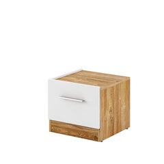 Прикроватный шкафчик Selsey Montroy левый, белый/коричневый цена и информация | Прикроватные тумбочки | pigu.lt