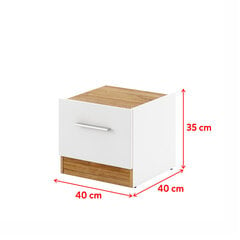 Прикроватный шкафчик Selsey Montroy правый, белый/коричневый цена и информация | Прикроватные тумбочки | pigu.lt