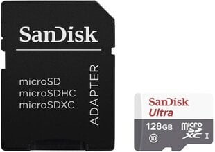 MEMORY MICRO SDXC 128GB UHS-I/W/A SDSQUNR-128G-GN6TA SANDISK цена и информация | Карты памяти для телефонов | pigu.lt