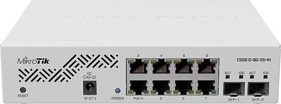 MikroTik CSS610-8G-2S+IN kaina ir informacija | Komutatoriai (Switch) | pigu.lt