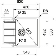 Tectonite кухонная мойка Franke Sirius S2D 611-62 цена и информация | Раковины на кухню | pigu.lt