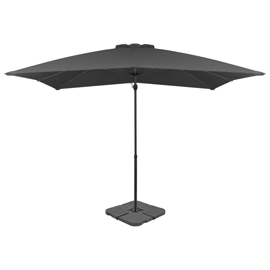 Lauko skėtis su nešiojamu pagrindu, pilkas цена и информация | Skėčiai, markizės, stovai | pigu.lt