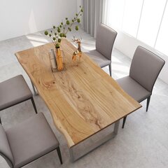 Valgomojo stalas, 180x90x76 cm, rudas kaina ir informacija | Virtuvės ir valgomojo stalai, staliukai | pigu.lt