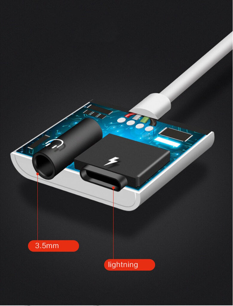 Adapteris bluetooth ADP13 iš Lightning į Lightning + 3,5mm baltas kaina ir informacija | Adapteriai, USB šakotuvai | pigu.lt