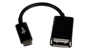Adapteris iš "microUSB" į USB (OTG) juodas kaina ir informacija | Adapteriai, USB šakotuvai | pigu.lt