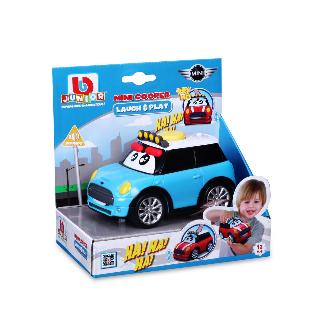 Žaislinis automobilis Bburago Junior Mini Cooper Laugh & Play, 16-81205 kaina ir informacija | Žaislai kūdikiams | pigu.lt