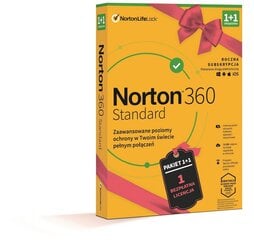 Norton 360 STD Promo 10 GB PL 1 vartotojas 1 + 1 įrenginiai 12 mėnesių 21411368 kaina ir informacija | Antivirusinės programos | pigu.lt