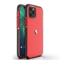 Spring Case clear TPU gel dėklas colorful frame skirtas iPhone 12 Mini, Skaidrus/Juoda kaina ir informacija | Telefono dėklai | pigu.lt