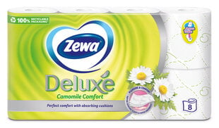 Туалетная бумага ZEWA Deluxe White Camomile, 3 слоя, 8 рулонов цена и информация | Туалетная бумага, бумажные полотенца | pigu.lt