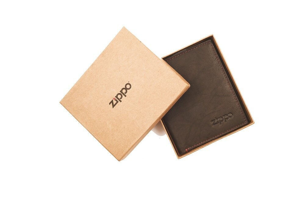 Vertikali odinė piniginė Zippo kaina ir informacija | Vyriškos piniginės, kortelių dėklai | pigu.lt
