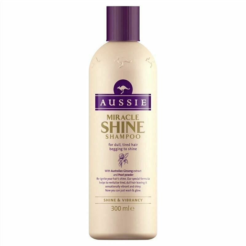 Spindesio suteikiantis plaukų šampūnas Aussie Miracle Shine 300 ml kaina ir informacija | Šampūnai | pigu.lt