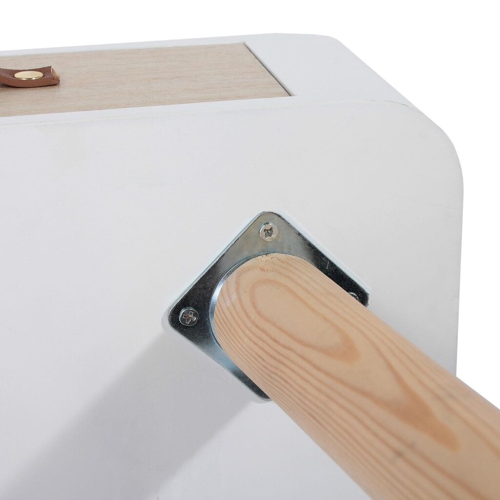Baltas kvadratinis naktinis staliukas su stalčiuku 48x35cm kaina ir informacija | Kavos staliukai | pigu.lt
