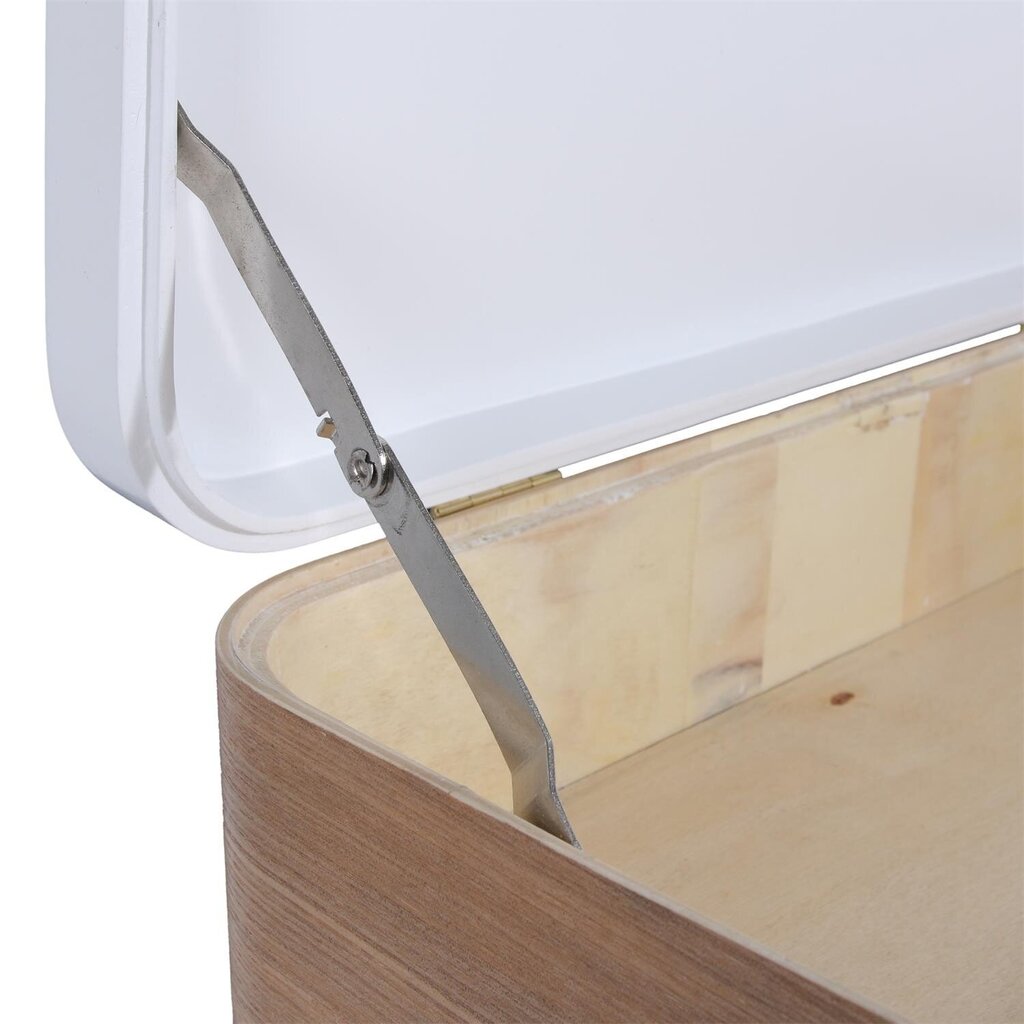 Stačiakampis naktinis staliukas / daiktadėžė su medinėmis kojomis 57,5cm, baltas kaina ir informacija | Kavos staliukai | pigu.lt