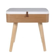 Прямоугольный ночной столик / ящик для хранения на деревянных ножках 57,5см, белый цена и информация | Журнальные столы | pigu.lt
