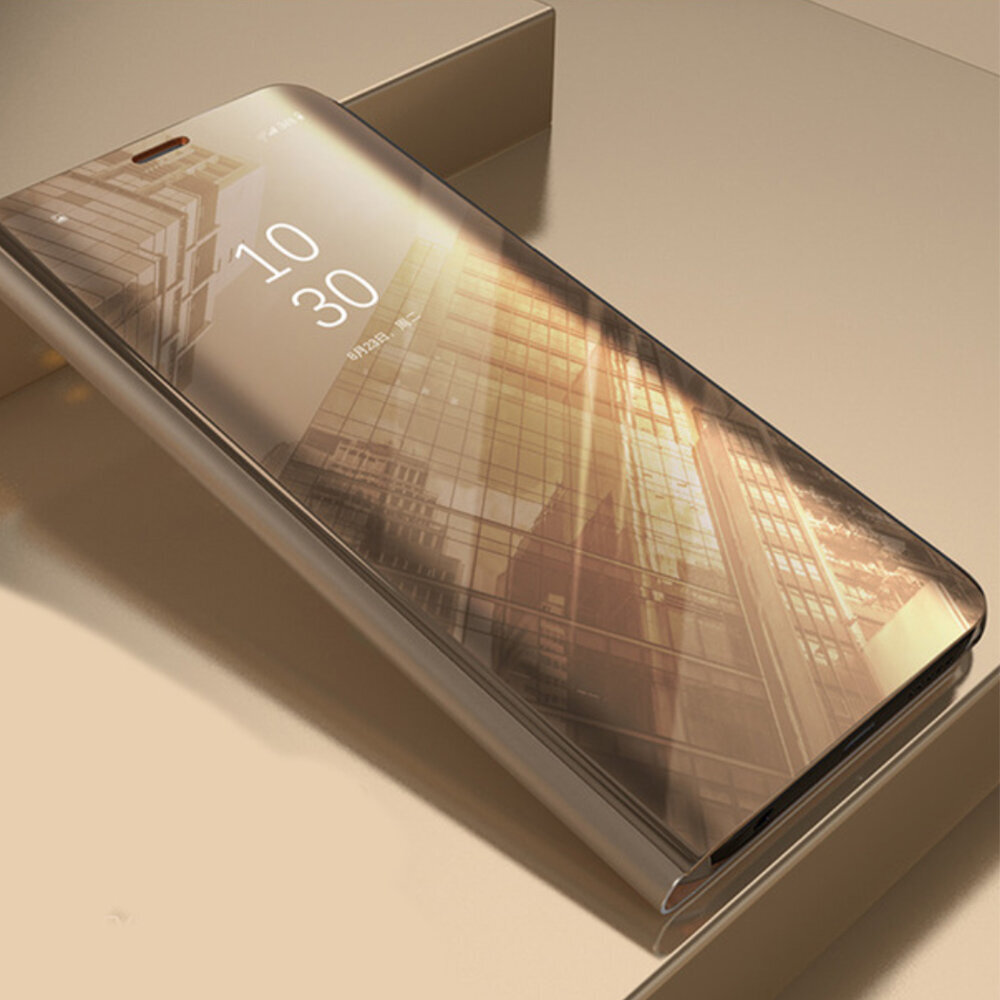 OEM Smart Clear View Case skirtas Huawei P30 Pro, auksinis цена и информация | Telefono dėklai | pigu.lt