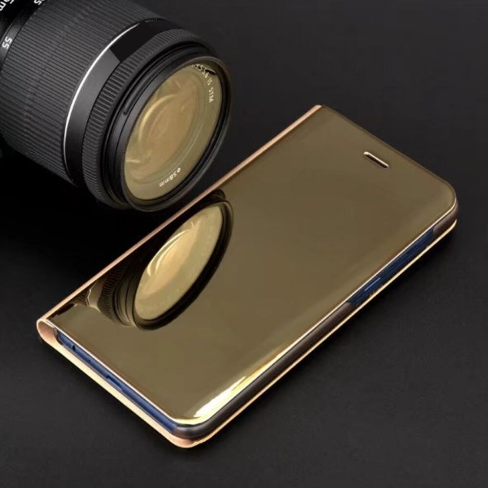 OEM Smart Clear View Case skirtas Huawei P30 Pro, auksinis kaina ir informacija | Telefono dėklai | pigu.lt