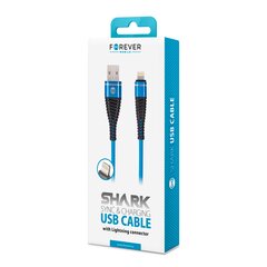 Forever Shark cable USB - Lightning 1,0 м 2A blue цена и информация | Кабели для телефонов | pigu.lt