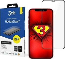 3MK FlexibleGlass Max защитное стекло для Apple iPhone 12/12 Pro, Black цена и информация | Защитные пленки для телефонов | pigu.lt