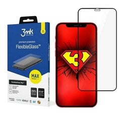 3MK FlexibleGlass Max apsauginis stiklas skirtas Apple iPhone 12 Pro Max, Juoda kaina ir informacija | Apsauginės plėvelės telefonams | pigu.lt