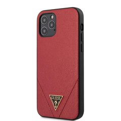 Guess Saffiano V skirtas iPhone 12 / iPhone 12 Pro, raudonas kaina ir informacija | Telefono dėklai | pigu.lt