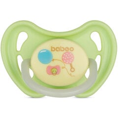 Соска-пустышка Baboo, Baby Shower, латексная, круглая, кольцо светится в темноте, 6 мес+ цена и информация | Пустышки | pigu.lt