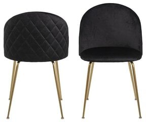 4-ių kėdžių komplektas Louise, juodas/auksinės spalvos kaina ir informacija | Virtuvės ir valgomojo kėdės | pigu.lt