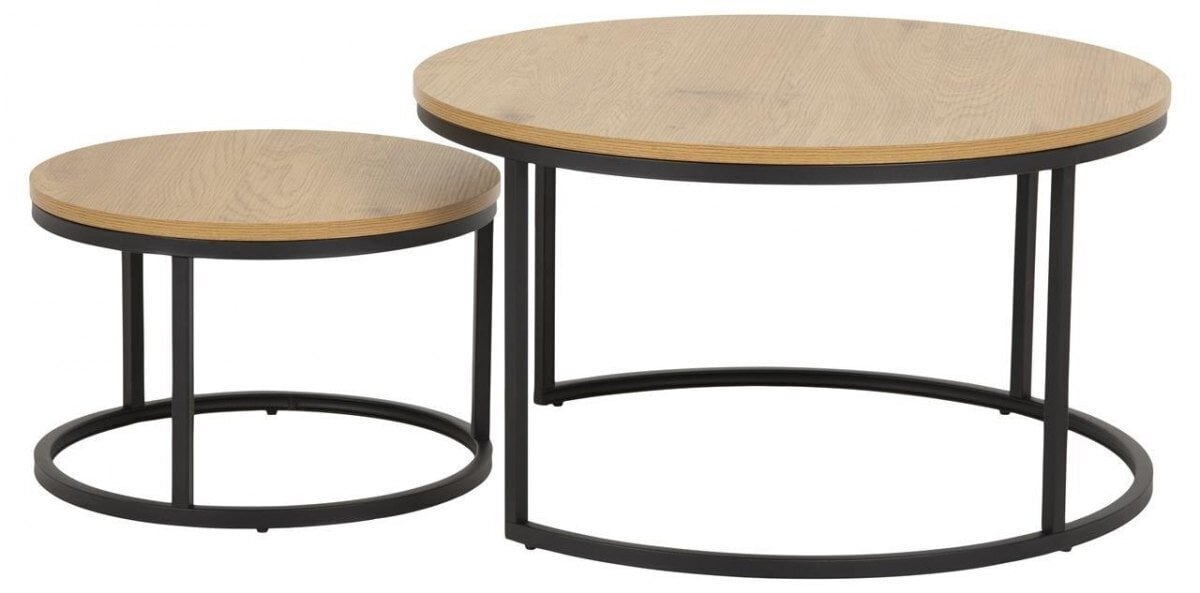 2-jų kavos staliukų komplektas Spiro, rudas kaina ir informacija | Kavos staliukai | pigu.lt