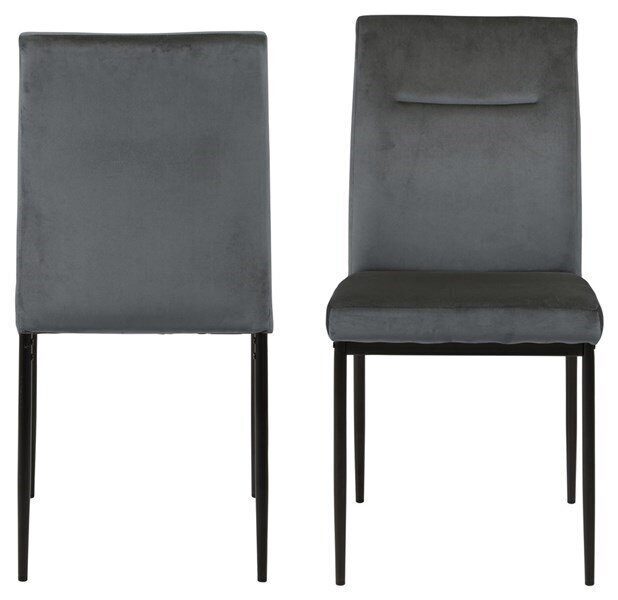2-ų kėdžių komplektas Demi, tamsiai pilkas kaina ir informacija | Virtuvės ir valgomojo kėdės | pigu.lt