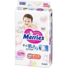 Sauskelnės Merries M 6-11 kg, 56+4 vnt. kaina ir informacija | Merries Vaikams ir kūdikiams | pigu.lt