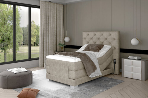 Elektrinė lova NORE Clover 01, 90x200, smėlio spalvos kaina ir informacija | Lovos | pigu.lt