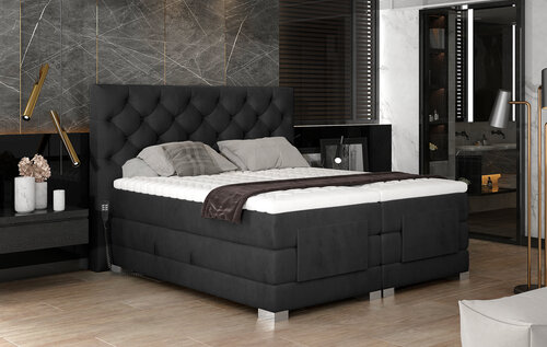 Elektrinė lova NORE Clover 16, 140x200, juoda kaina ir informacija | Lovos | pigu.lt