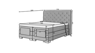 Elektrinė lova NORE Clover 06, 160x200, pilka kaina ir informacija | Lovos | pigu.lt
