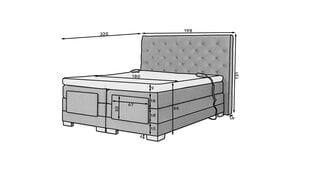 Электрическая кровать NORE Clover 06, 180x200, серая цена и информация | Кровати | pigu.lt