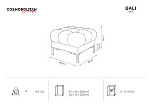 Пуф Cosmopolitan Design Bali, синий цена и информация | Кресла-мешки и пуфы | pigu.lt