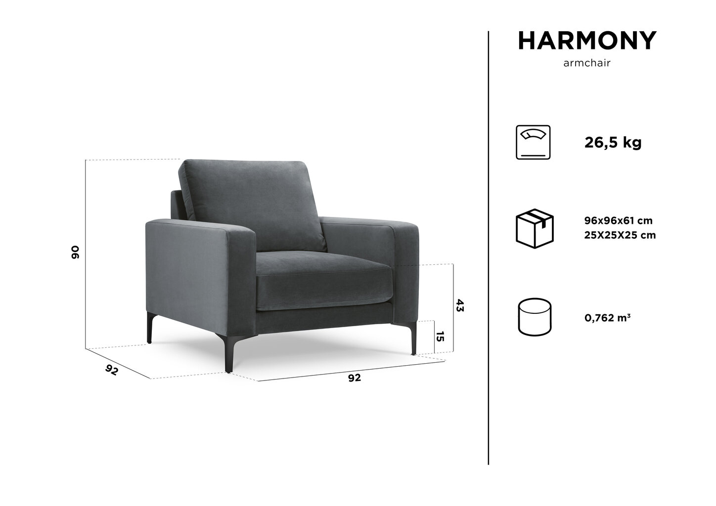 Fotelis Kooko Home Harmony, tamsiai žalias kaina ir informacija | Svetainės foteliai | pigu.lt