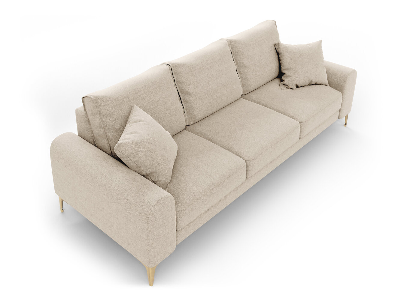 Trivietė sofa Mazzini Sofas Madara 222 cm, smėlio spalvos kaina ir informacija | Sofos | pigu.lt