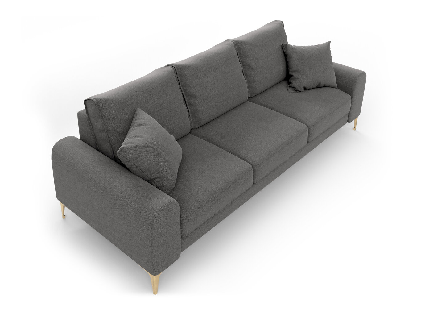Trivietė sofa Mazzini Sofas Madara 237 cm, tamsiai pilka kaina ir informacija | Sofos | pigu.lt