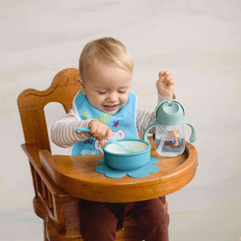 Baboo silikoninis šaukštelis, 6+ mėn, mėlyna kaina ir informacija | Kūdikių indai, indeliai pienui ir įrankiai | pigu.lt