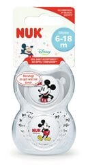 Силиконовая соска NUK Mickey, 6-18 мес, 2 шт. цена и информация | NUK Товары для детей и младенцев | pigu.lt