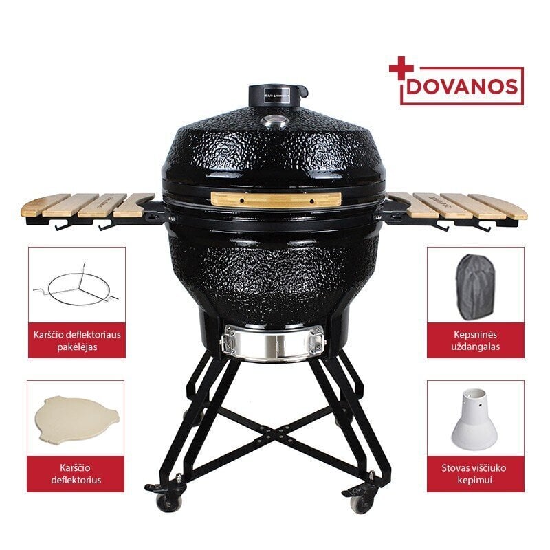 Kepsninė su priedais Zyle Kamado XX Large ZY26KSBLSET, 66 cm kaina ir informacija | Kepsninės, griliai | pigu.lt