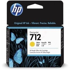 HP 712 29-ml Yellow DesignJet Ink Cartridge (3ED69A), geltona kaina ir informacija | Kasetės rašaliniams spausdintuvams | pigu.lt