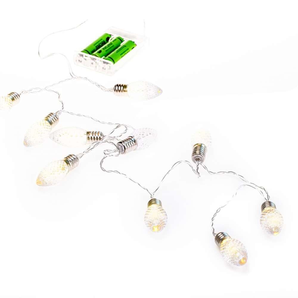Šviečianti lempučių-konkorėžių girlianda DecoKing, 10 LED kaina ir informacija | Girliandos | pigu.lt