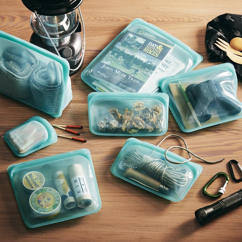 Daugkartinio naudojimo silikoninis stasher sumuštinių maišelis Aqua kaina ir informacija | Maisto saugojimo  indai | pigu.lt