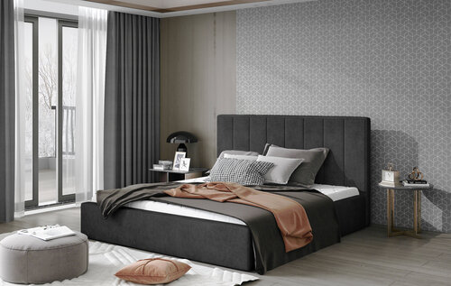 Кровать NORE Audrey 04, 160x200 см, темно-серая цена и информация | Кровати | pigu.lt