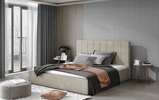 Кровать NORE Audrey 15, 200x200 см, бежевая цена и информация | Кровати | pigu.lt