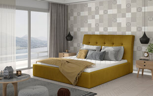 Кровать NORE Inge 11, 180x200 см, желтая цена и информация | Кровати | pigu.lt