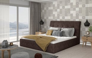 Кровать NORE Inge 02, 200х200 см, коричневая цена и информация | Кровати | pigu.lt