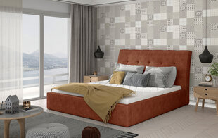 Кровать NORE Inge 03, 200х200 см, красная цена и информация | Кровати | pigu.lt