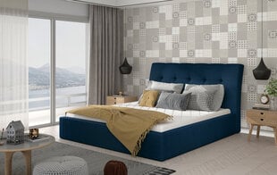 Кровать NORE Inge 12, 200x200 см, синяя цена и информация | Кровати | pigu.lt